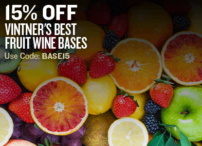 Enjoy All-Natural Fruit Wines with Ease 15% off Vintner's Best Fruit Wine Bases