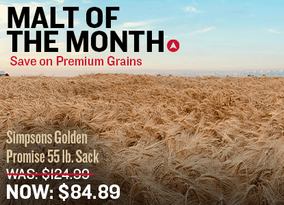 Malt of the Month. Simpsons Golden Promise 55 lb Sack. Was $124.99. Now $84.89