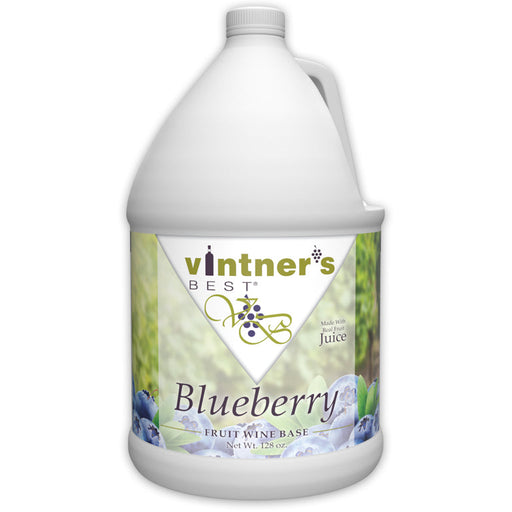 Gallon jug of Blueberry wine concentrate.