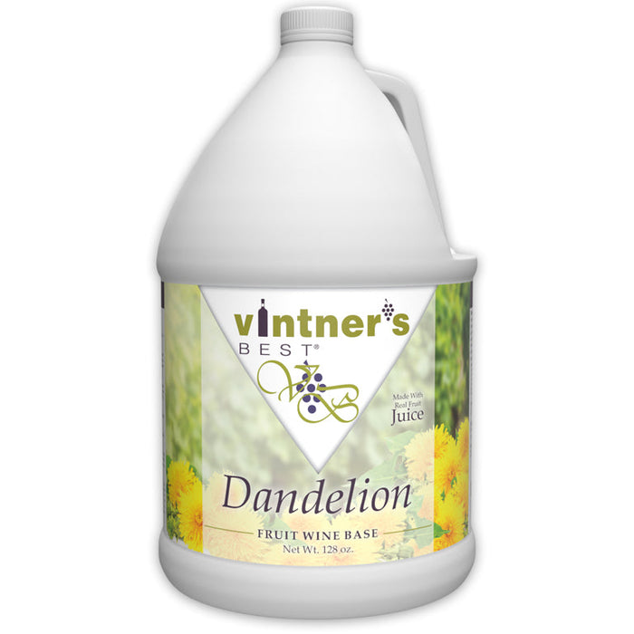 Gallon jug of Dandelion wine concentrate.