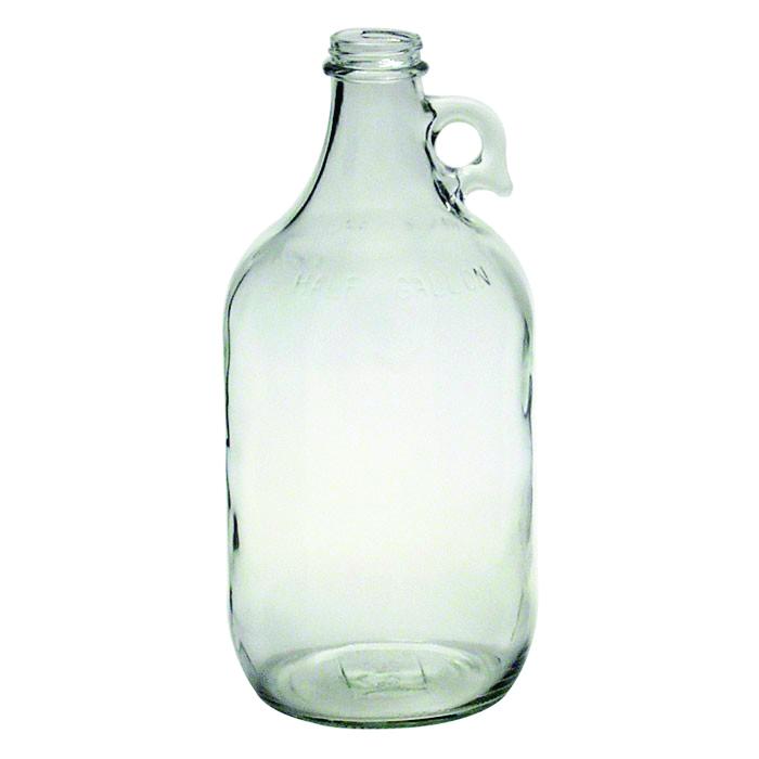 nicebottles Glass Handled Jugs, Half-Gallon, Clear, Pack of 2
